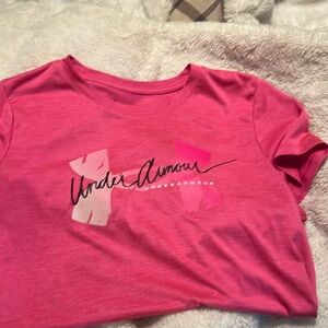 Pink performance fabric short sleeve shirt